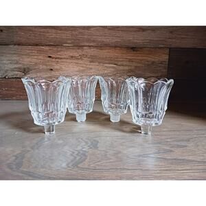 Set 4 Homco Scalloped Tulip Retro Vintage Peg Cup Votives Sconce Candle Holders